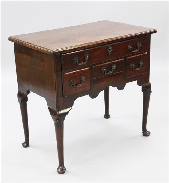 A mid 18th century mahogany lowboy, W.2ft 6in. D.1ft 7in. H.2ft 4in.